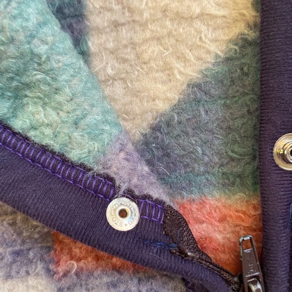 Vintage stocko 56x53 zip up button snap star fuzzy fleece snuggie blanket throw - Picture 4 of 6